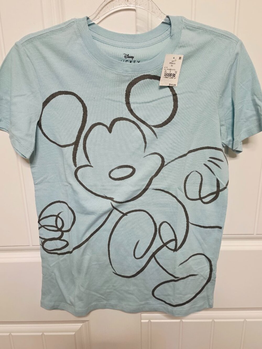 Disney Women's Size XS Mickey Mouse Tee T-Shirt Light Blue NWT